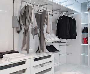 Interior cabinets for a closet
